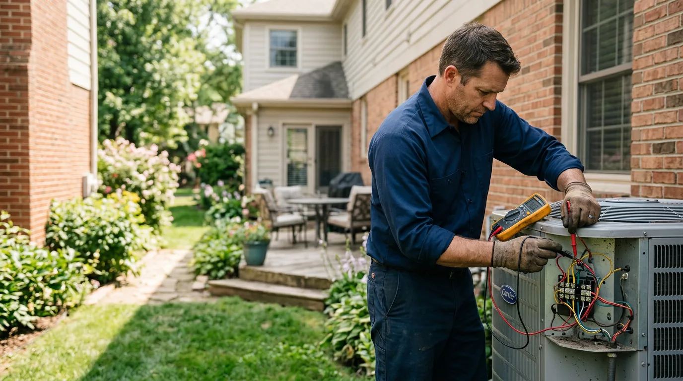 HVAC technician working near Oakdale, NY